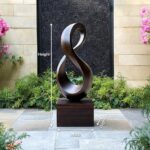 FARMHOUSE LARGE WOODEN SCULPTURE WALNUT