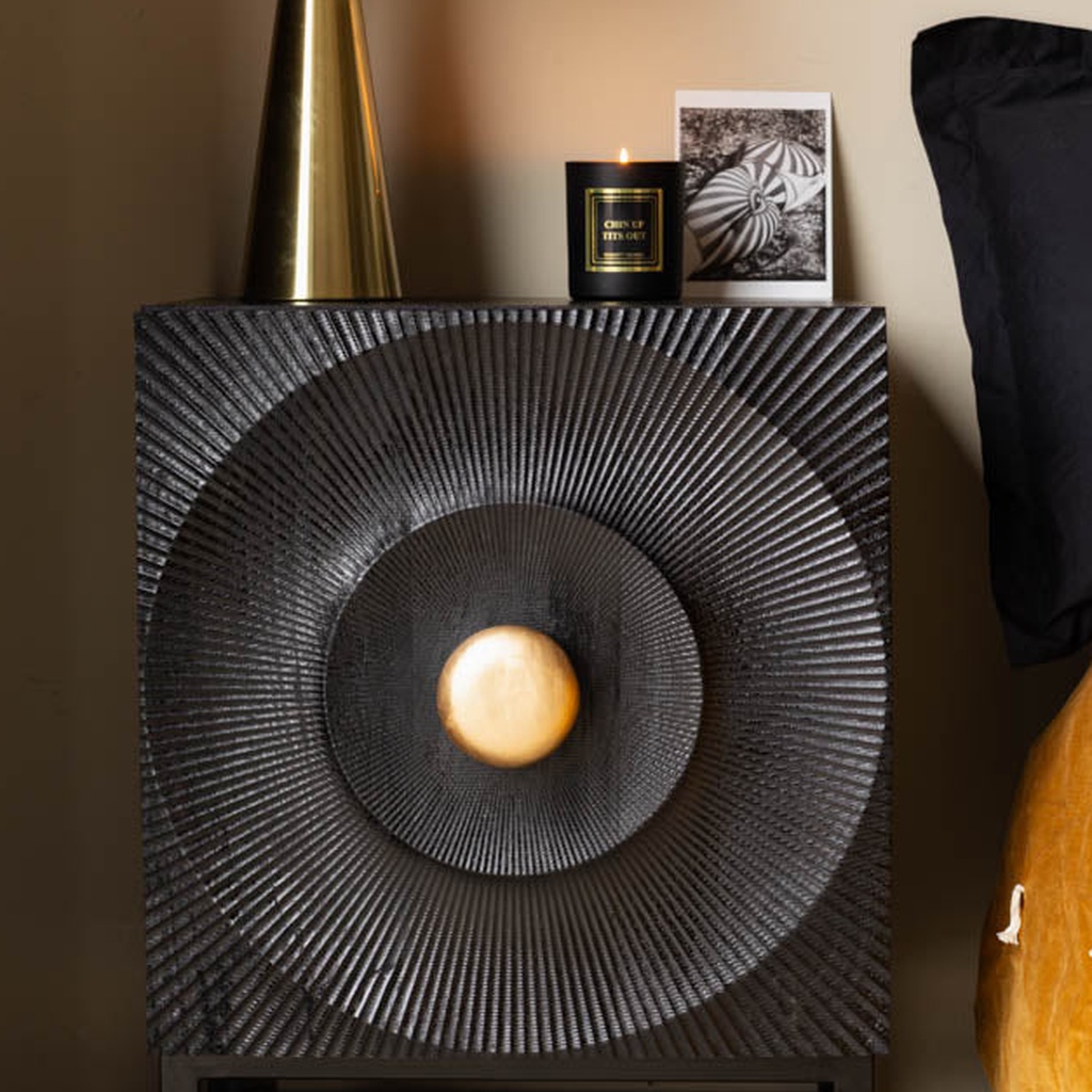 19_image1 CIRCULAR RIBBED WOOD DETAIL BEDSIDE TABLE