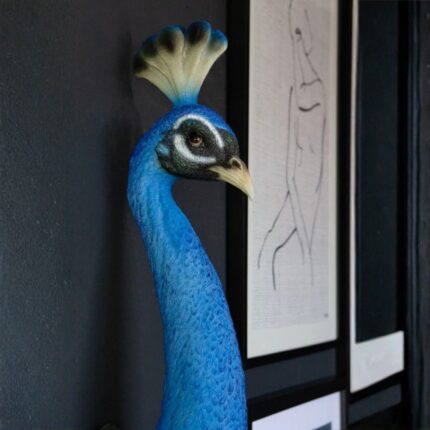 BEAUTIFUL BLUE PEACOCK HEAD WALL DECORATION