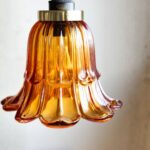 AMBER VINTAGE STYLE GLASS EASYFIT CEILING LIGHT SHADE