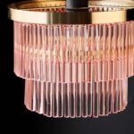 PINK TIERED GLASS EASYFIT CEILING LIGHT SHADE