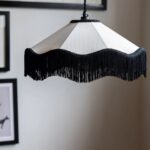 BLACK CREAM TASSEL CEILING LIGHT SHADE