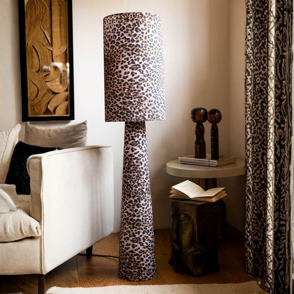 2 LEOPARD LOVE PRINT FLOOR LAMP