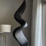 FARMHOUSE LARGE WOODEN SCULPTURE BLACK