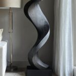 FARMHOUSE LARGE WOODEN SCULPTURE BLACK