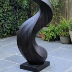 RUSTIC ABSTRACT SCULPTURE BLACK