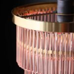 PINK TIERED GLASS EASYFIT CEILING LIGHT SHADE