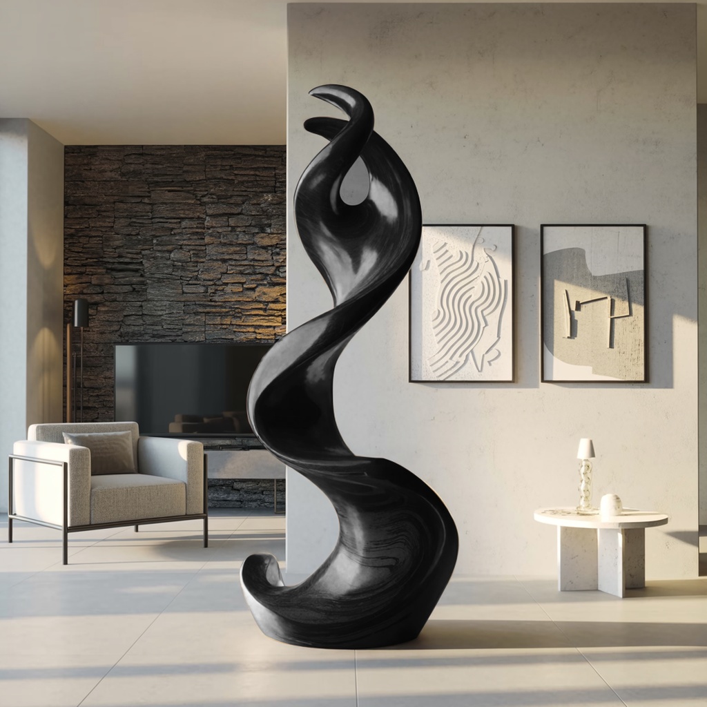 3_farmhouse_large_twisted_4 FARMHOUSE LARGE TWISTED SPIRAL FLOOR ART BLACK