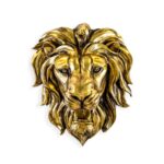 LARGE GOLD LION HEAD WALL ART