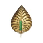 GOLD EFFECT CHEESE LEAF CANDLE WALL SCONCE