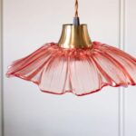 PALE PINK FLOWER GLASS EASYFIT CEILING LIGHT SHADE