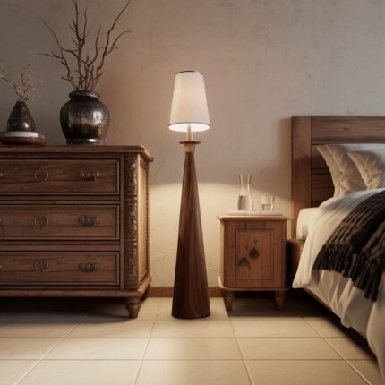 MODERN WOOD FLOOR LAMPS WALNUT