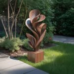 FARMHOUSE SOLID WOOD SCULPTURE OUTDOOR BROWN