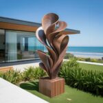 FARMHOUSE SOLID WOOD SCULPTURE OUTDOOR BROWN