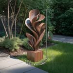 FARMHOUSE SOLID WOOD SCULPTURE OUTDOOR BROWN