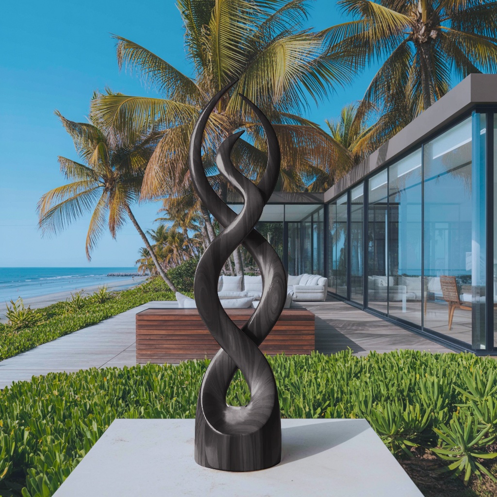 9_modern_abstract_wooden_4 MODERN ABSTRACT WOODEN SCULPTURE BLACK