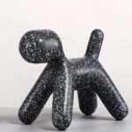 Speckled Dog Sculpture — black resin modern animal sculpture for home decor and contemporary art sculpture displays