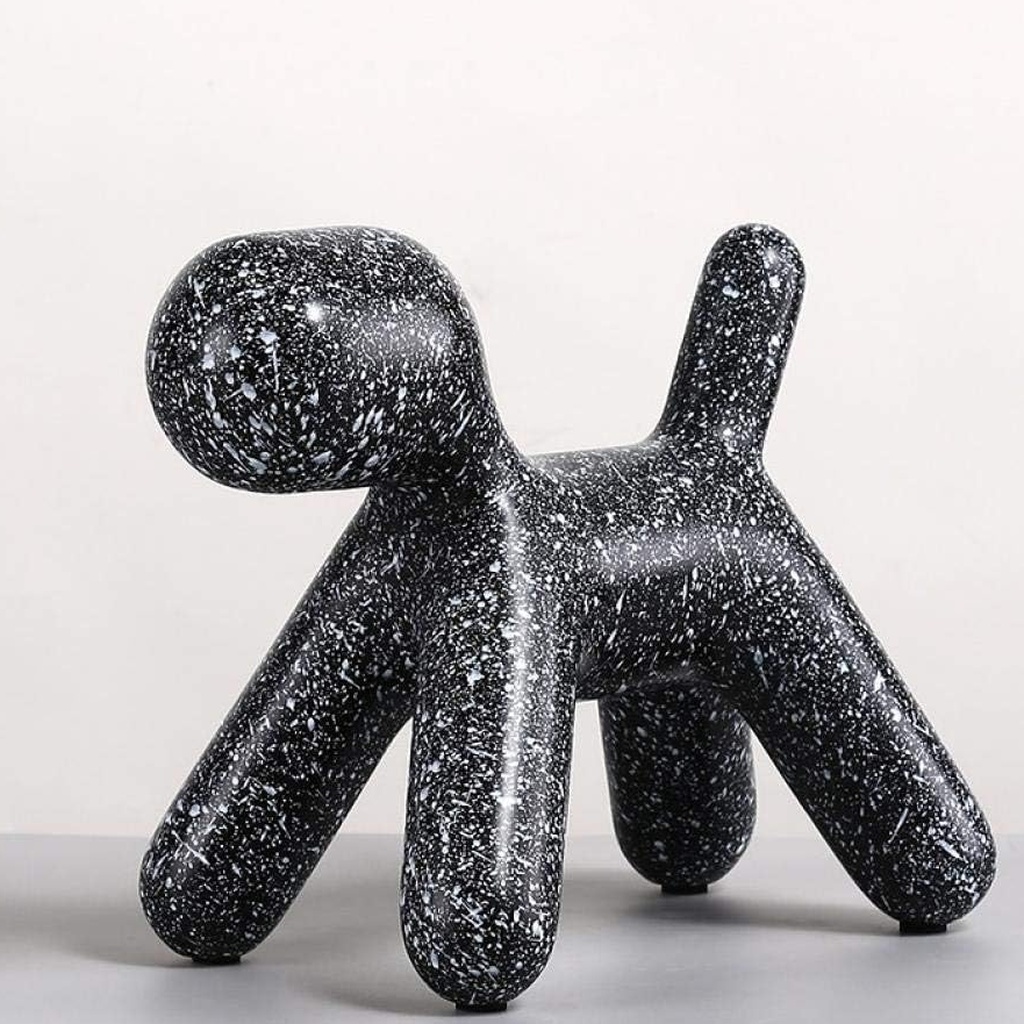 Speckled Dog Sculpture — black resin modern animal sculpture for home decor and contemporary art sculpture displays Speckled Dog Sculpture — black resin modern animal sculpture for home decor and contemporary art sculpture displays