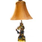 Antique Bronze Lamp Figure Swashbuckler