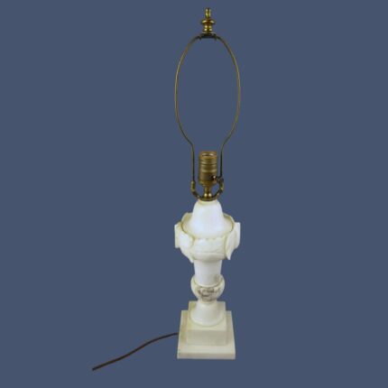 Antique Neoclassical Hand Carved Italian Marble Table Lamp
