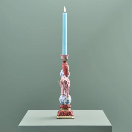Candle Holder Parrot on Elephant Art Sculptures