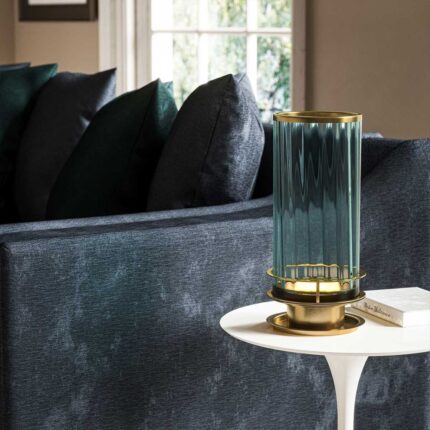 Arno Table Lamp Green Aged Brass