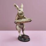 Deco Figure/card Holder Rabbit animal sculpture