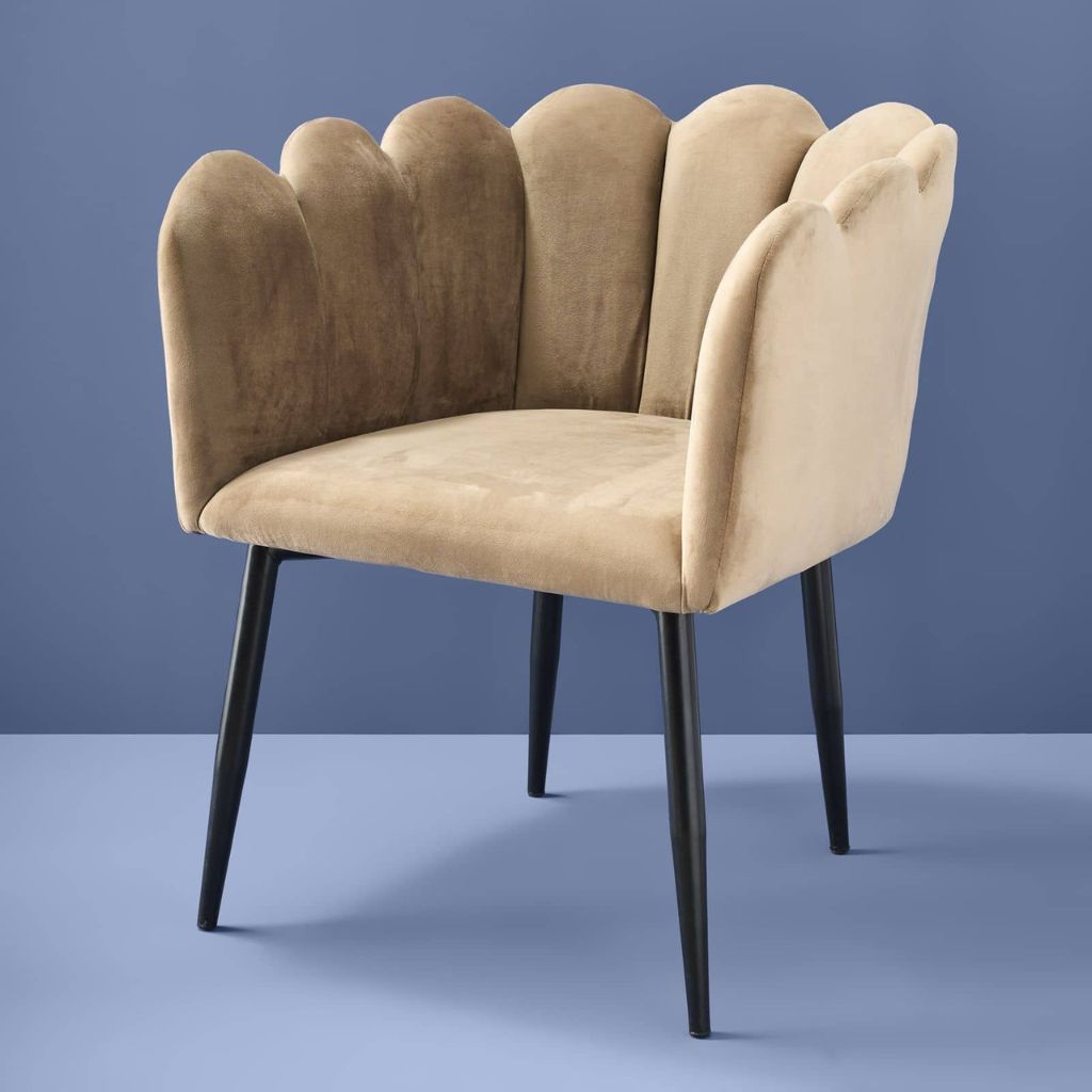 Velvet Chair Marlene Beige Bold Armchair for Living Room Velvet Chair Marlene Beige Bold Armchair for Living Room
