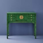Console Table Dynasty Vintage Green Wooden Console Table