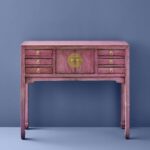 Console Table Dynasty Vintage Pink Wooden Console Table