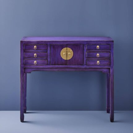 Console Table Dynasty Vintage Purple Wooden Console Table