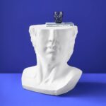 Side Table Male Bust David white Art sculptures