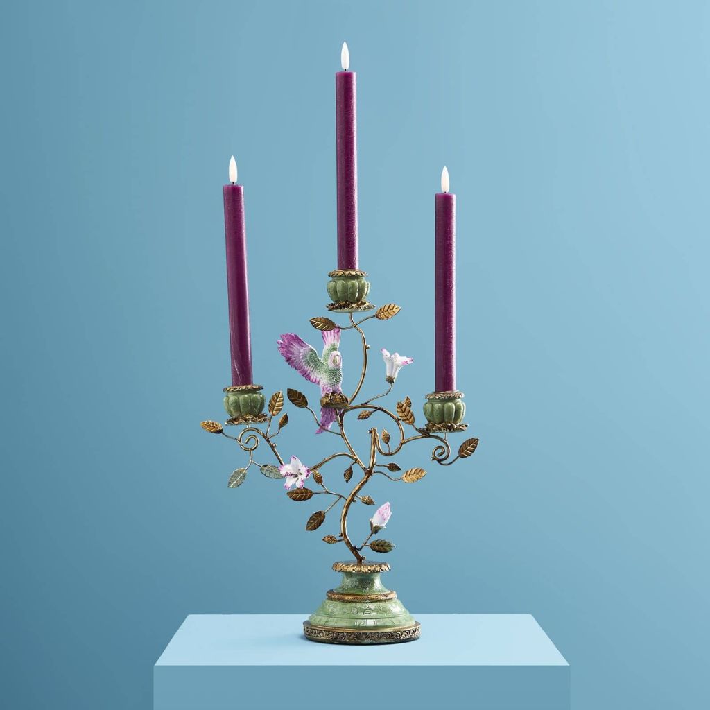 Candleholder Parrot Green-Gold Art Sculptures Candleholder Parrot Green-Gold Art Sculptures