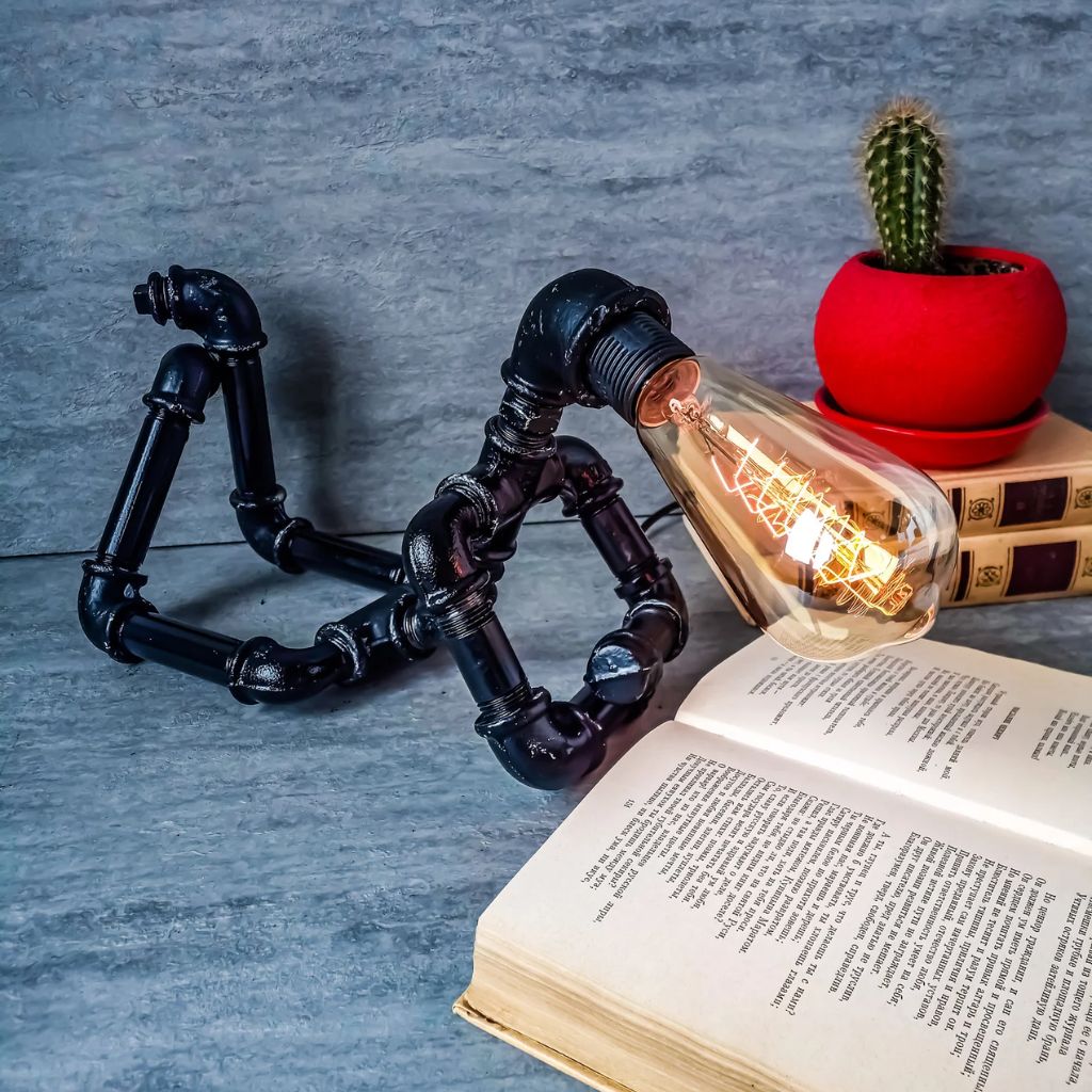 Pipe Man Desk Sculptural Art Lamp Pipe Man Desk Sculptural Art Lamp