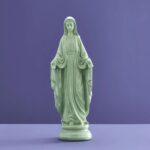 Decorative Madonna Figure Virgin Mary Green Art Sculptures