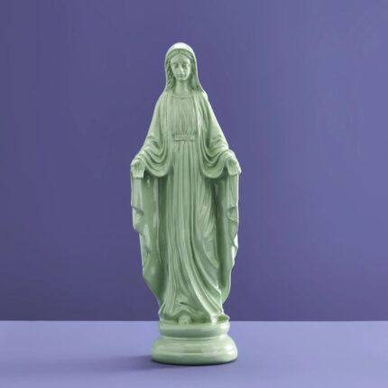 Decorative Madonna Figure Virgin Mary Green Art Sculptures