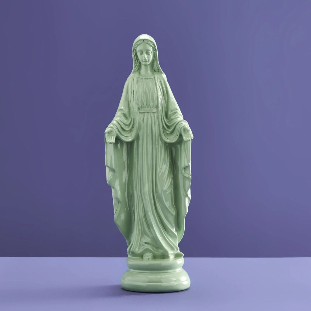 Decorative Madonna Figure Virgin Mary Green Art Sculptures Decorative Madonna Figure Virgin Mary Green Art Sculptures