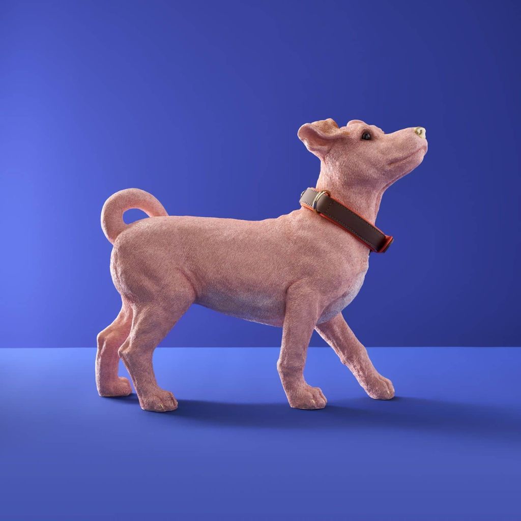 Decorative Figure Dog Charlie with Collar Animal Sculpture Decorative Figure Dog Charlie with Collar Animal Sculpture