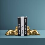 Set of 2 Hippo Bookends Animal Sculpture