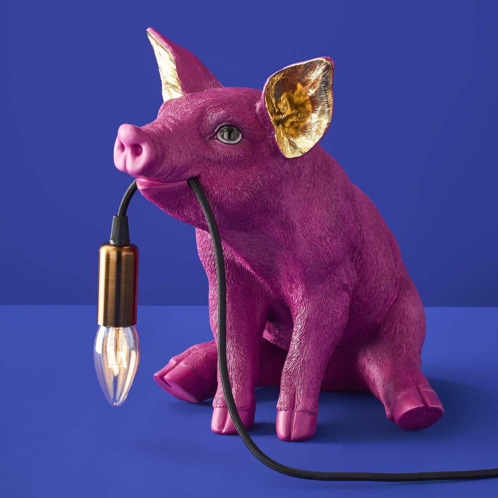 Table Lamp Piggy Pig Magenta Sculptural Table Lamp Table Lamp Piggy Pig Magenta Sculptural Table Lamp