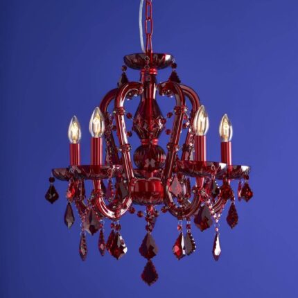 Glass Chandelier Aurora Red Crystal Chandelier