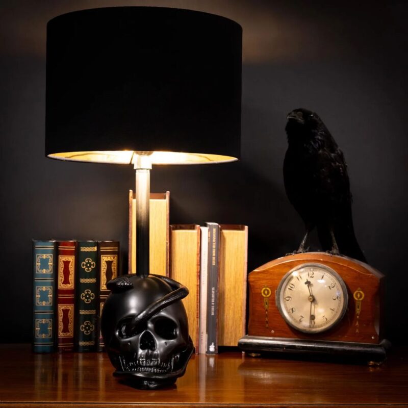 Snake Edison Skull Sculptural Table Lamp