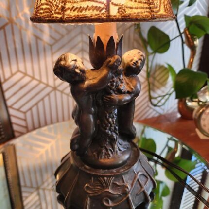 Double Cherub Accent Sculptural Table Lamp