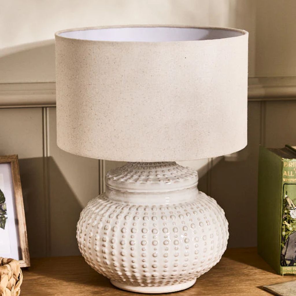 Dimpled White Ceramic Table Lamp Dimpled White Ceramic Table Lamp