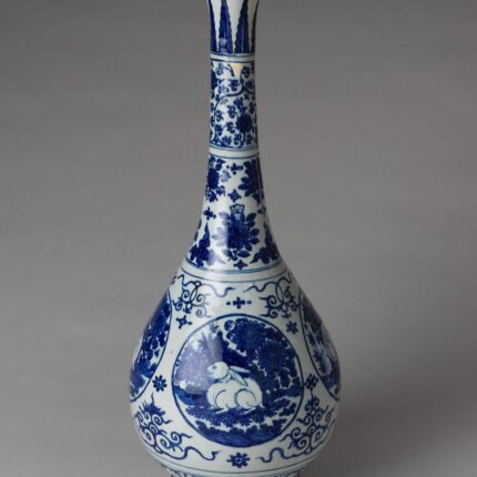 Vase with Rabbits Blue | Art Sculptures