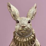 Deco Figure/card Holder Rabbit animal sculpture