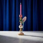 Hummingbird Candlestick Multicolored Bird Sculpture