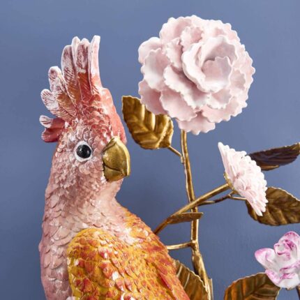 Wall Candleholder Parrot Hand-Painted Sculptural Wall Decor