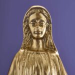 Decorative Madonna Figure Virgin Mary Gold Art Sculptures