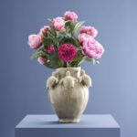 Vase with Turtles Beige Animal Sculptures